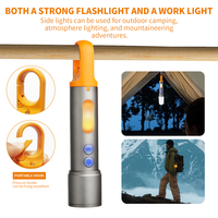 Lampe torche multifonctionnelle 1500 lumens LED rechargeable par USB en alliage d'aluminium, faisceau réglable, étanche, pour le camping