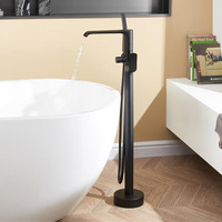 Robinet de baignoire moderne en cuivre, design nouveau, ensemble de douche, robinet de baignoire à poignée unique, cascade, montage au sol, autoportant