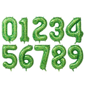 Ballons Chiffres à Carreaux Verts Transfrontaliers de 40 Pouces, Ballons en Aluminium Thème <span class=keywords><strong>Minecraft</strong></span> pour Décorations de Fête - Product Image 1