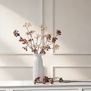 Melania Berry - Flor Artificial de la Fortuna, Color Café Blanco, Decoración para Jarrones, Hogar, Bodas, Ramos - Product Image 1