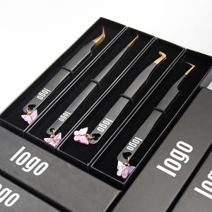 แหนบต่อขนตาแบบกำหนดเองพร้อมโลโก้ส่วนตัว แหนบต่อขนตาแบบ DIY แหนบต่อขนตาปลายไฟเบอร์ - Product Image 3