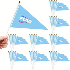 Drapeaux portables personnalisés en polyester, design triangulaire, écologiques, impression numérique, votre logo, couleurs vives - Product Image 2