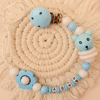 Chaîne de sucette pour bébé avec motif d'ours en 3D, anti-chute, avec design floral, origine Chine