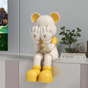 Oso Violento, Decoración Grande de Resina para Sala de Estar, para Colocar Junto al Mueble de TV o Sofá, Adorno Artístico de Oso Kawaii Pintado a Mano - Product Image 2