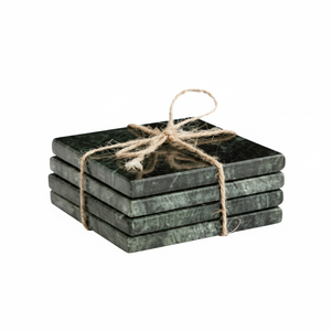 Juego de posavasos de mármol verde de posavasos de piedra natural hechos a mano para tazas de café y Decoración de mesa para el hogar - Product Image 1