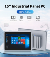 PC de panel integrado industrial de 15 pulgadas, pantalla táctil capacitiva IP65, computadora todo en uno para automatización de fábrica doméstica