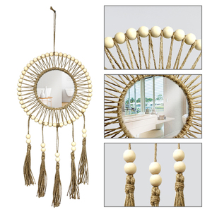 Nuevo diseño, <span class=keywords><strong>tapiz</strong></span> hecho a mano tejido bohemio Simple con <span class=keywords><strong>espejo</strong></span>, sala <span class=keywords><strong>de</strong></span> estar, dormitorio, colgante <span class=keywords><strong>de</strong></span> pared decorativo - Product Image 3