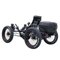 Vélo électrique à quatre roues TrikExplor Sport Fat Tyre Bafang 500 watts, moteur 9 vitesses, suspensions arrière, vélo couché quad