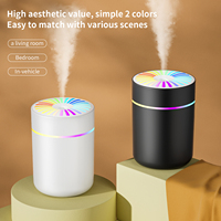 Humidificateur d'air portable mini ultrasonique USB avec lumière LED colorée, pour hôtel, bureau, extérieur, humidificateur de bureau, aromathérapie, purificateur