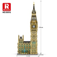 Reobrix 55012 MOC Notre Dame De Paris, la Torre del Reloj Big Ben del Reino Unido, Modelo de Ensamblaje DIY, Juguetes de Construcción, Conjuntos de Bloques de Construcción