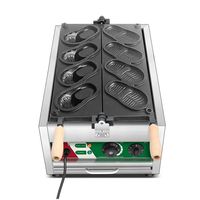 Pantoufle commerciale en forme de gaufrier Machine électrique à gaz chaussures en forme de gaufre pain faisant la Machine panneau noir