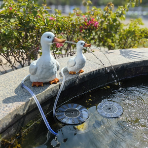 <span class=keywords><strong>Fontaine</strong></span> solaire artisanale en résine de canards blancs, style Art Déco, 10,5x16x19cm, kit d'artisanat pour ornement de jardin, décoration intérieure et extérieure, petite taille - Product Image 2