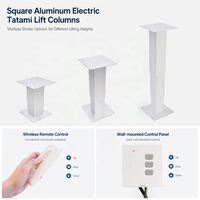 Pied de table électrique en aluminium argenté réglable en hauteur pour camping-car avec table à manger pliante télescopique Tatami