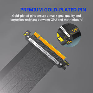 PCI-E 4.0 High-Speed Riser <b>Cable</b> With 90 Degree Male to Female Connector Flexible X16 GPU in Stock Pcie Riser - Product Image 5