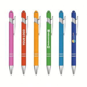 Bolígrafos de Plástico con Acabado Recubierto de Goma Suave de Alta Calidad con Logotipo Personalizado - Product Image 1