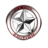 Emblema Metálico 3D Edición Texas de la Segunda Guerra Mundial, Estrella de Cinco Puntas, Insignia de Aluminio para Maletero de Camioneta