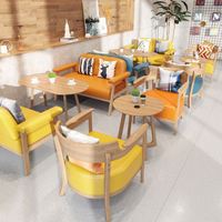 Ensemble de meubles de restaurant moderne Cafe Leisure, chaise de salle à manger en cuir PU massif, table à manger carrée, café