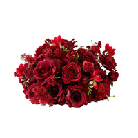 Boule de fleurs artificielles roses et violettes hautement réalistes pour centre de table de mariage, idéale pour la décoration d'événements à domicile (vente en gros)