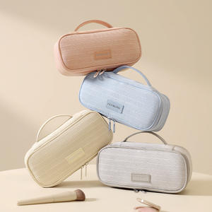 Sac à cosmétiques Beilian, grande capacité, étanche, trousse de maquillage de voyage, pochette de toilette portable et organisée, gris, rose, beige, bleu - Product Image 1