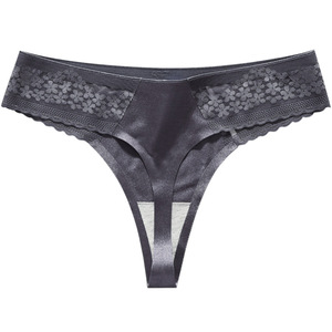 Tangas sin costuras para mujer, de encaje floral, de talle bajo, transpirables, de seda helada, bragas tipo T-back para dama, al por mayor - Product Image 4