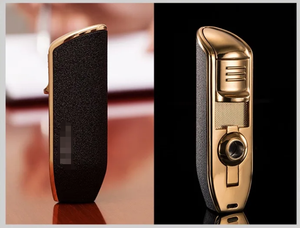 Premium Luxury Metal Jet <span class=keywords><strong>Torch</strong></span> Gas recargable encendedor de cigarros a prueba de viento con cortador de cigarros para regalos de negocios - Product Image 6