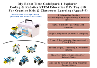 My Robot Time CodeSpark 1 Explorer Blocs de construction STEAM en plastique ABS Codage sans écran Double mode / Wi-Fi STEM Jouet unisexe