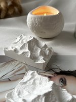 Diffuseur d'huiles essentielles sans flamme en pierre, motif Montagne enneigée alpine, ornement aromatique, accessoire de bureau, cadeau, décoration intérieure