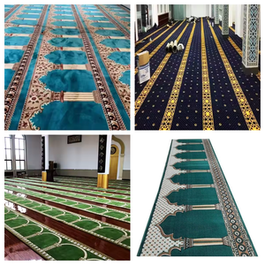 Custom High Quality Polyester Jacquard Tufted Machine Made Mosque Prayer Carpet Muslim Use Red High Pile Home Use Floor Roll - Product Image 4
