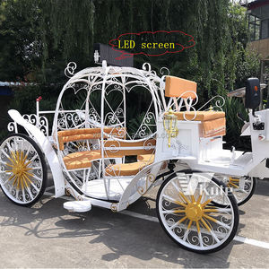 Charrette de Cendrillon en forme de citrouille personnalisée, charrette électrique sans chevaux pour mariage - Product Image 3