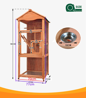 Grande volière de luxe moderne en bois massif avec cage à oiseaux en grillage métallique coupe-vent pour extérieur toutes saisons, petites maisons, abri de cage