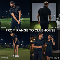 Polo de performance OEM ODM personnalisé à toucher frais pour hommes, protection UPF 50, imprimé foncé, vêtement de golf à manches courtes