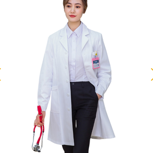 ขายส่งมืออาชีพUnisexผ้าฝ้ายโพลีเอสเตอร์เครื่องแบบโรงพยาบาลวิทยาศาสตร์การแพทย์หมอพยาบาลสวมเสื้อLabสีขาว - Product Image 6