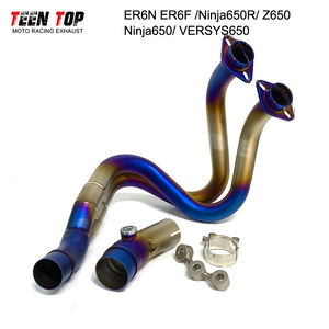 304 En-tête D'échappement En Acier Inoxydable Bleu Tuyau D'échappement 51mm En-tête pour <span class=keywords><strong>Kawasaki</strong></span> <span class=keywords><strong>ER6N</strong></span> ER6F Ninja650R <span class=keywords><strong>Z650</strong></span> Ninja650 VERSYS650 - Product Image 5