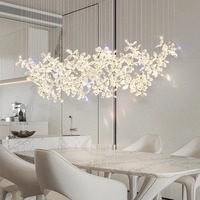 Lampe d'hôtel de luxe contemporaine, lustre moderne en cristal en forme de fleur, luminaire suspendu pour chambre à coucher, salon, salle à manger, villa, restaurant