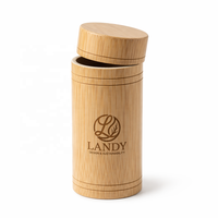 Boîte en bambou naturel de qualité supérieure avec logo personnalisé, boîte cylindrique en bois durable pour le thé, boîte-cadeau professionnelle, emballage