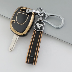 Coque de clé de voiture Renault en TPU avec bord doré, vente en gros d'usine YHC, pour Renault CLIO <span class=keywords><strong>2</strong></span> Kangoo <span class=keywords><strong>Twingo</strong></span>, accessoires de voiture - Product Image 1