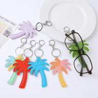 Porte-lunettes personnalisé mignon avec chaîne de sac, motif palmier de coco et étoile, porte-clés pour lunettes, clips de sac en cuir pour lunettes