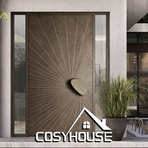 Porte d'entrée extérieure en aluminium moulé sur mesure avec panneaux latéraux, à rupture de pont thermique, de luxe - Product Image 1