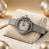Jam Tangan Kuarsa Wanita, Jam Tangan Kuarsa Mewah Elegan dengan Dial Kecil Bulat Gaya Vintage Inggris, Jam Tangan Kuarsa Fashion Mewah Ringan PRO54
