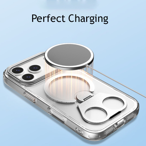 360 Rotation Magnetic Đứng Sạc Không Dây Cứng Rõ Ràng Điện Thoại Trong Suốt Trường Hợp Đối Với <span class=keywords><strong>iPhone</strong></span> 17 Pro Max - Product Image 6