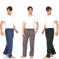 Pantalones de dormir clásicos para hombre, ropa de dormir con Bolsillos y abertura lateral, de cintura ajustable, OEM