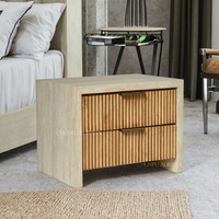 Table de chevet minimaliste moderne en bois massif table de chevet en travertin et calcaire tiroir convertible OEM ODM meubles de maison pour chambre à coucher