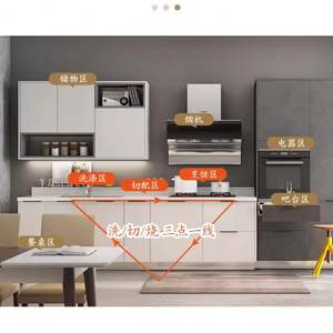 Ensemble de meubles de cuisine modulaires en PVC blanc de luxe SANTOPOVA, design moderne, meubles en HDF, évier, cuisine en bois assemblée à domicile - Product Image 1