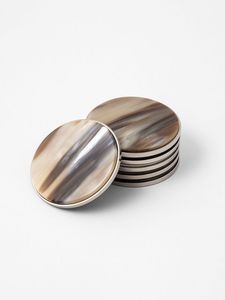 Posavasos de cuerno natural antiguo redondo Posavasos de la mejor calidad gradiente de sublimación posavasos de cuerno de búfalo antiguo estera de cuerno antideslizante - Product Image 2