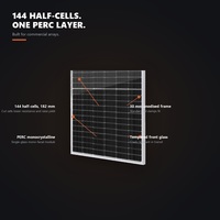 Panneau solaire monocristallin 550W 560W 144 cellules, module PV haute efficacité pour projets commerciaux