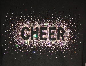 Cheer splattered hotfix Rhinestone Cheer nhiệt chuyển tùy chỉnh sắt-on Motif thiết kế cho hàng may mặc bán buôn căng các tính năng - Product Image 5