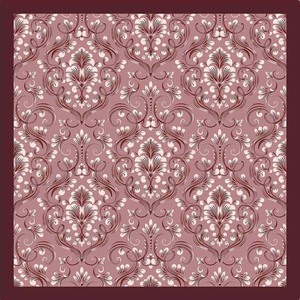 70x70cm Vintage Damask Ornate Floral Print Polyester Satin <b>Square</b> <b>Scarf</b> Luxury Baroque Neck <b>Scarves</b> for Women - Product Image 2