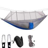 Hamac de camping portable en nylon 210T pour 1-2 personnes avec moustiquaire
