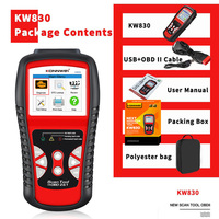 Herramienta de Diagnóstico Automotriz KONNWEI KW830 Profesional, la Mejor para Leer y Eliminar Códigos de Error, con 10 Modos OBD2 y Prueba de Batería
