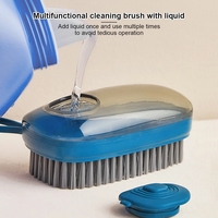 Brosse de nettoyage à poils souples A2886 pour évier, casseroles, vaisselle, avec distributeur de savon, brosse à linge et à chaussures